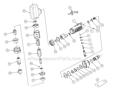 Part Location Diagram of 2050547873 Chicago Pneumatic Rear Plate Assembly